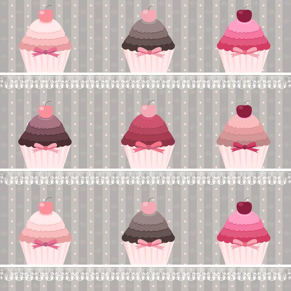 Cupcakes raf — Stok Vektör