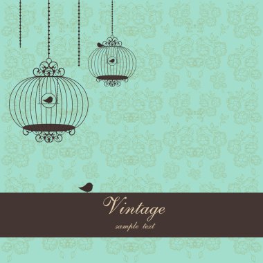 Vintage design with birdcages clipart