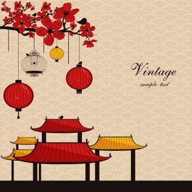 Vintage japanese style background clipart