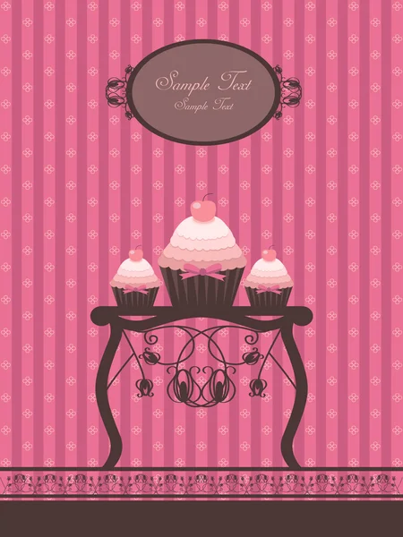 Design de cupcake vintage — Image vectorielle