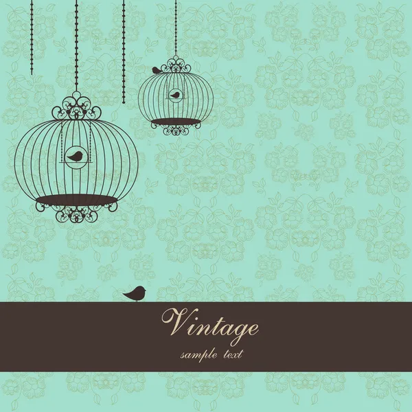 Vintage design with birdcages — Wektor stockowy