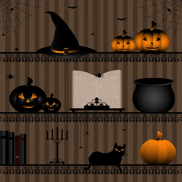 Mensola con collezione Halloween — Vettoriale Stock