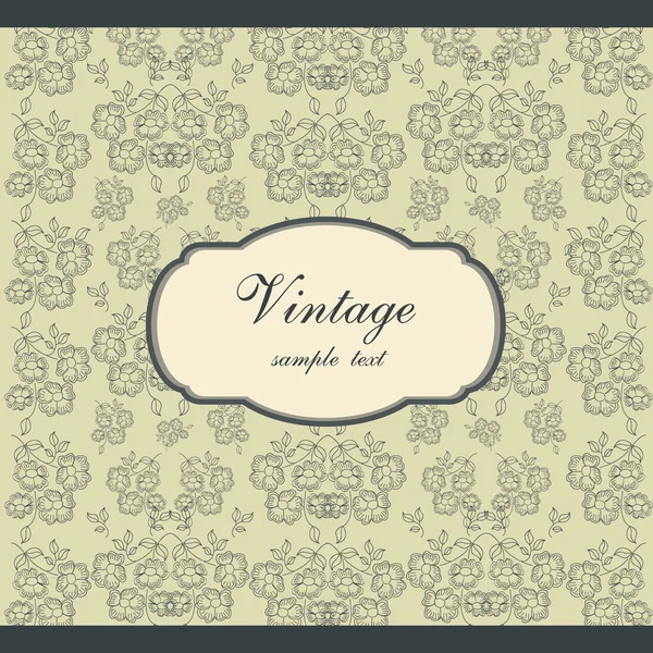 Cadre floral vintage design — Image vectorielle