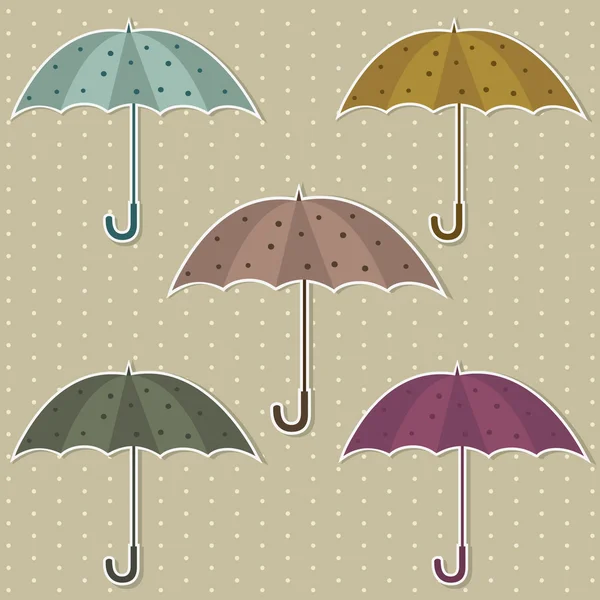 Renkli şemsiye set — Stok Vektör