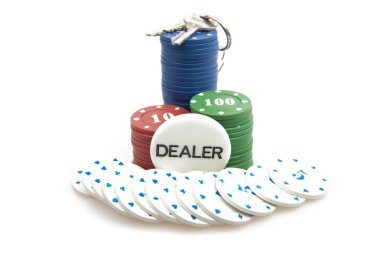 poker fişleri ve anahtarları-