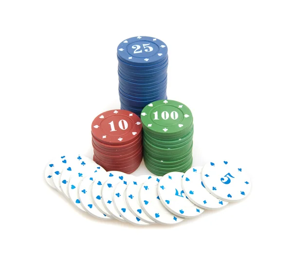 Grande vittoria - pila di poker chips — Foto Stock
