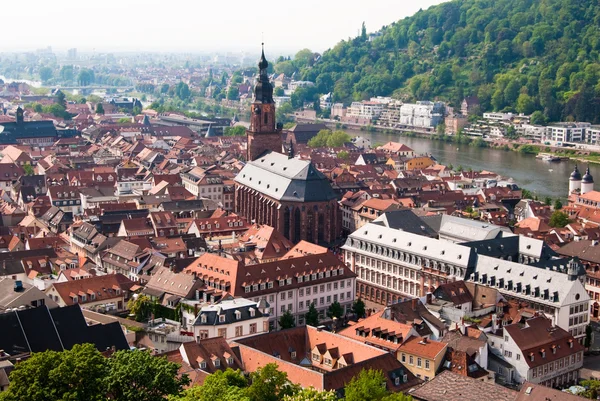 Heidelberg staré město a církev — Stock fotografie