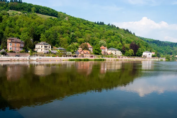 Neckar-floden och heidelberg kusten — Stockfoto