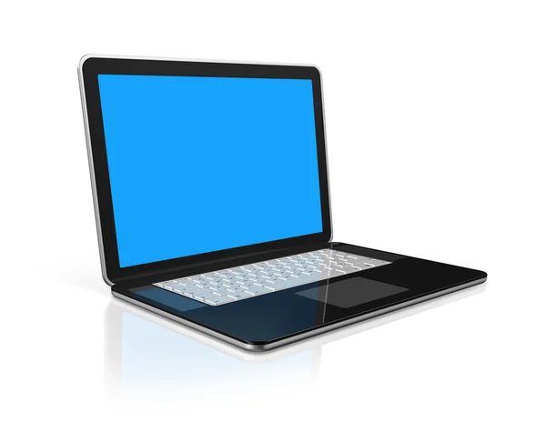 Черный ноутбук компьютер изолирован на белом — стоковое фото