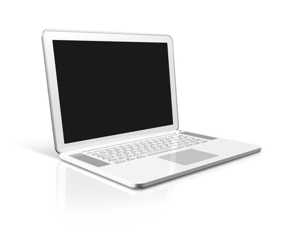 Computador portátil branco isolado no branco — Fotografia de Stock