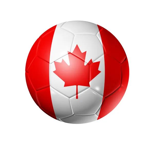 Pelota de fútbol con bandera de Canadá —  Fotos de Stock