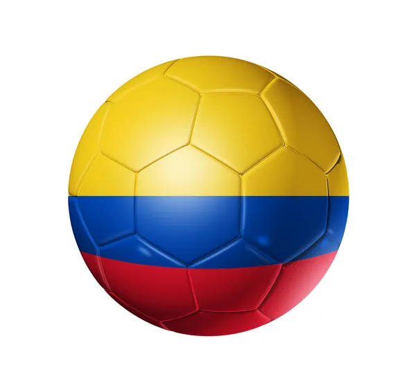 Μπάλα ποδοσφαίρου ποδοσφαίρου με τη σημαία της Κολομβίας — Φωτογραφία Αρχείου