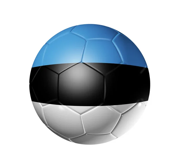 Ballon de football avec drapeau estonien — Photo