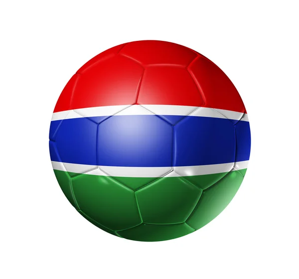 Bola de futebol com bandeira da Gâmbia — Fotografia de Stock