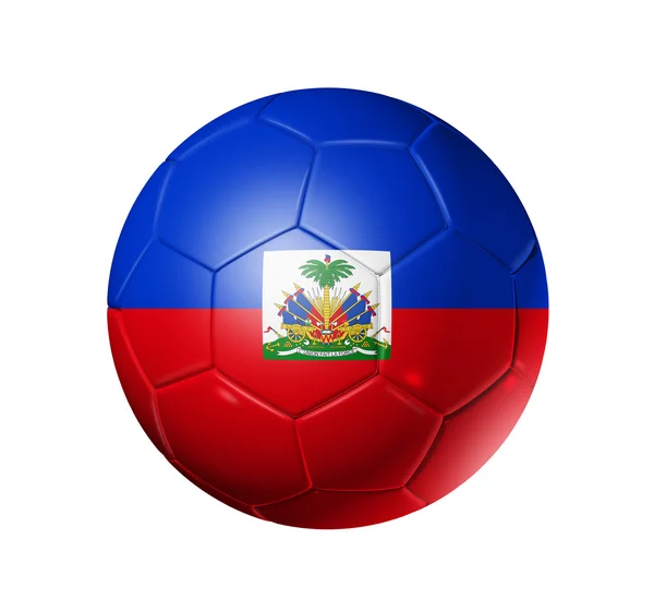 ハイチの国旗とサッカー サッカー ボール — ストック写真