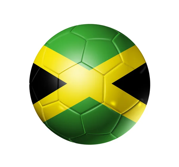 Fútbol pelota de fútbol con bandera de Jamaica —  Fotos de Stock