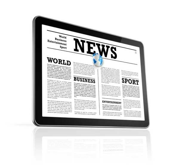 News on a digital tablet pc computer — Stock Photo, Image