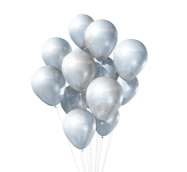Witte ballonnen geïsoleerd — Stockfoto