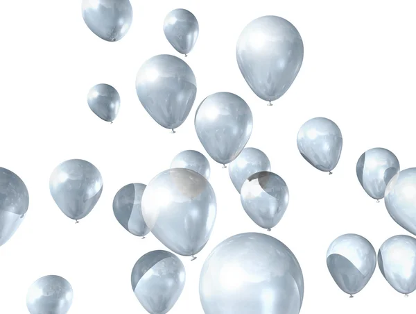 Witte ballonnen geïsoleerd — Stockfoto