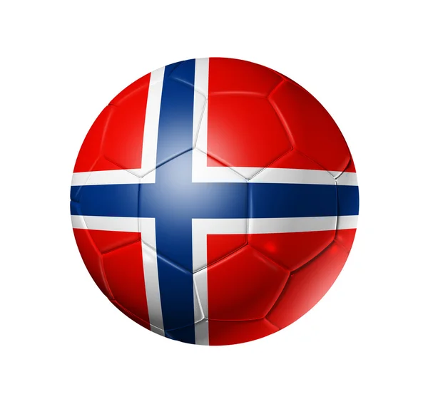 Bola de futebol com bandeira da Noruega — Fotografia de Stock