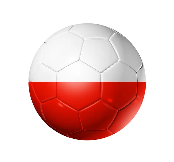Fútbol balón de fútbol con bandera de Polonia — Foto de Stock