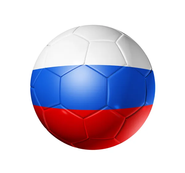 Ballon de football avec drapeau russe — Photo