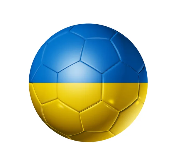 Bola de futebol de futebol com bandeira da Ucrânia — Fotografia de Stock