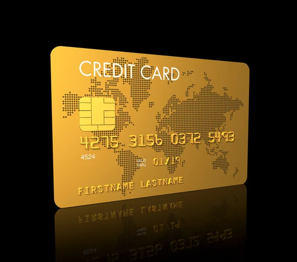 Gold credit card — Stock Photo, Image