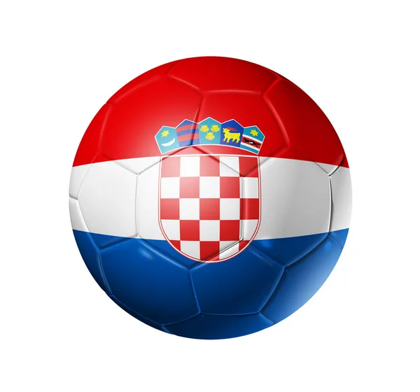 Ballon de football avec drapeau de Croatie — Photo