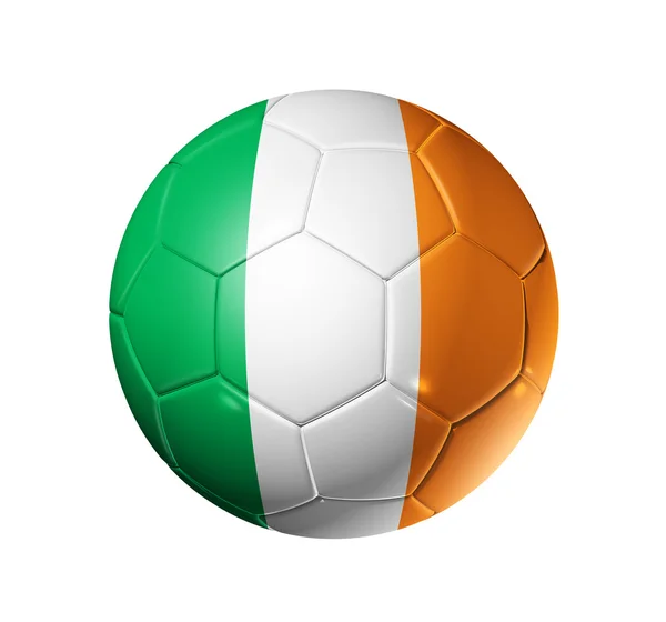 Ballon de football avec drapeau irlandais — Photo