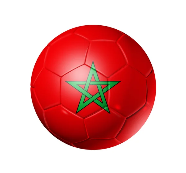 Ballon de football avec drapeau marocain — Photo