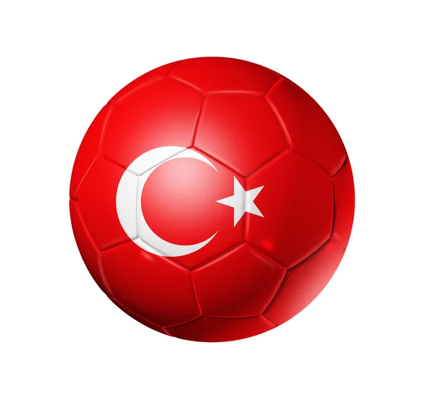 Piłka nożna piłka z flagą Turcji — Zdjęcie stockowe