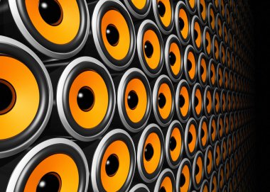 Orange speakers wall clipart