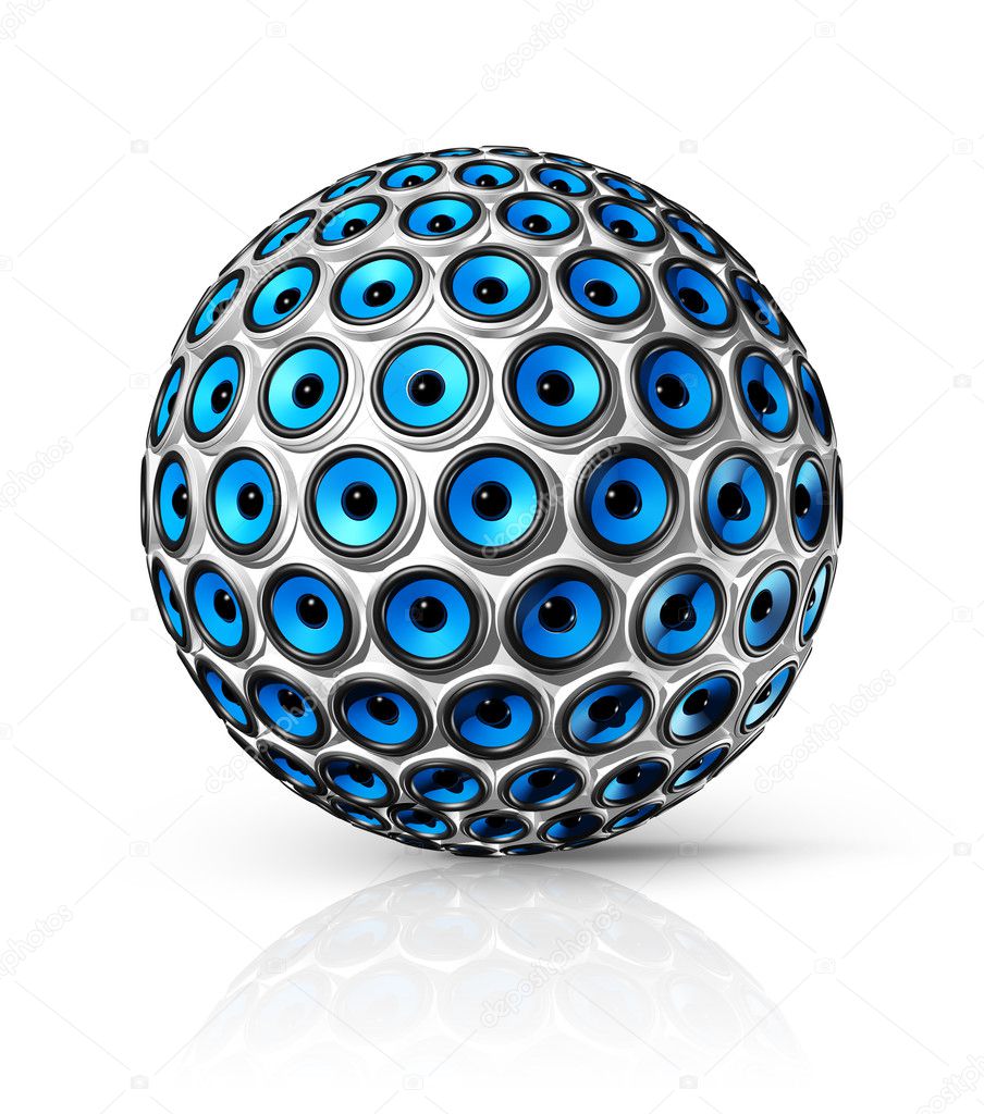 Blue speakers sphere