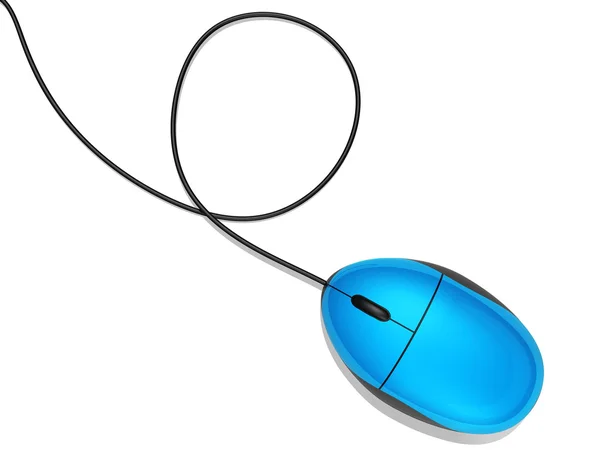 Mavi bilgisayar fare — Stok fotoğraf