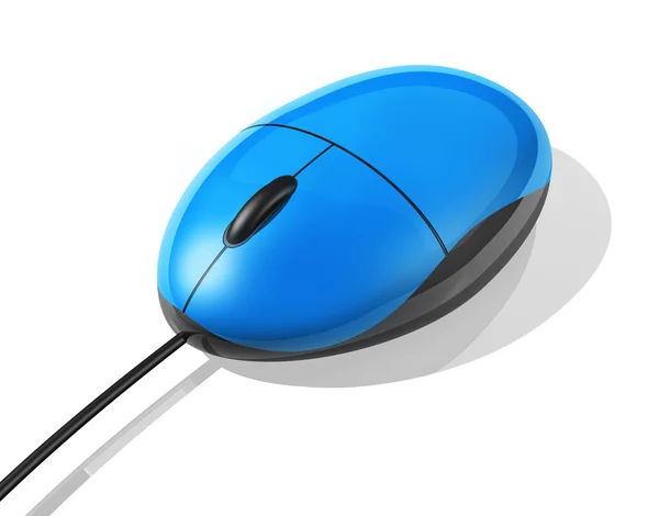 蓝色电脑鼠标 — 图库照片