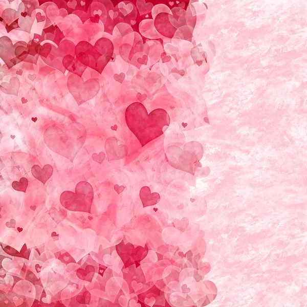 Elegante kaart met roze en rood hart — Stockfoto