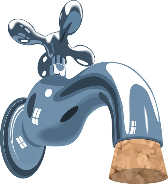 Robinet robinet eau du robinet évier plomberie liège — Image vectorielle