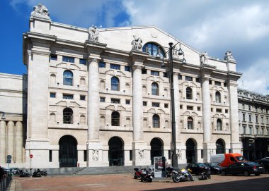 Milan - The Borsa Italiana in Business Square clipart