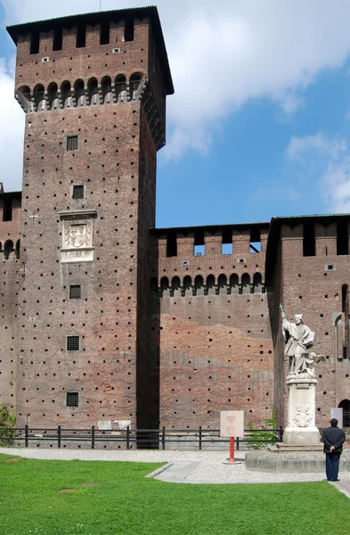 Milão - Castello Sforzesco, Castelo de Sforza — Fotografia de Stock