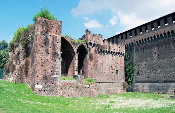 Milaan - castello sforzesco, sforza kasteel — Stockfoto