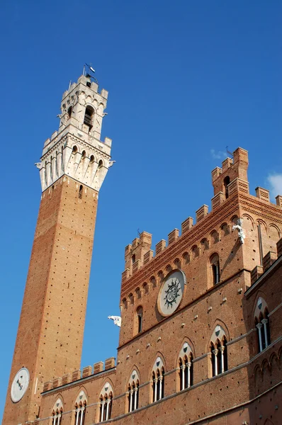Torre del Mangia, Siena, Olaszország — Stock Fotó