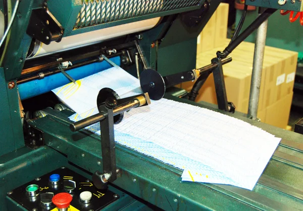 Naciśnij klawisz druk - offset maszyny — Zdjęcie stockowe