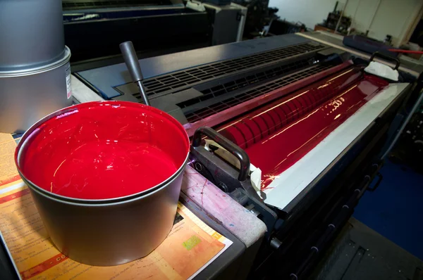 Naciśnij klawisz druk - offset maszyny — Zdjęcie stockowe