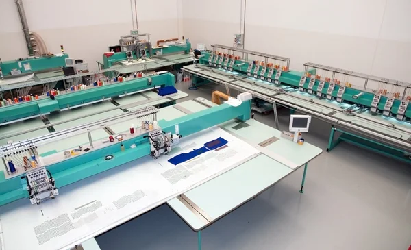 Textiel: Industriële Embroidery Machine — Stockfoto