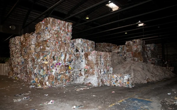 Pappers- och massaindustrin mill - återvinna papper — Stockfoto