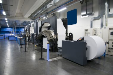 Printing machine: digital web press clipart