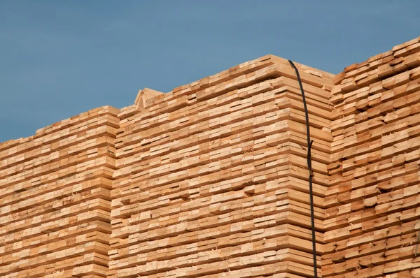 Haufen von Holzbohlen (Bretter) — Stockfoto