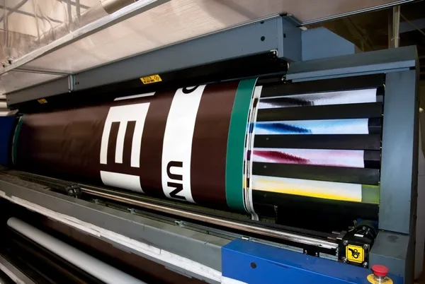 Digitale drukpers - groot formaat printer Stockfoto