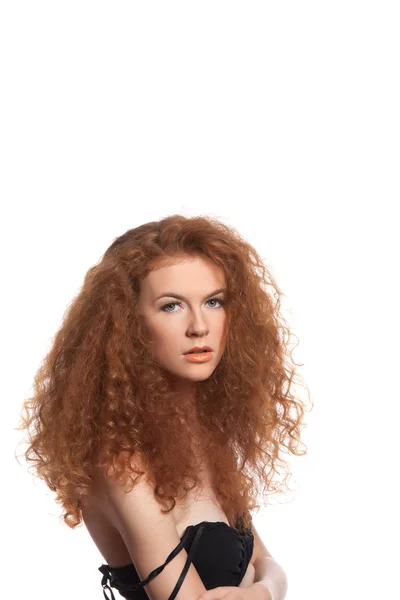 Vackra röda hår kvinna — Stockfoto